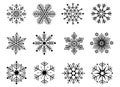 Snowflake icons set. Editable vector pictogram isolated on white background. Trendy contour symbols for mobile apps and Royalty Free Stock Photo