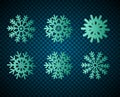 Snowflake icons. Royalty Free Stock Photo