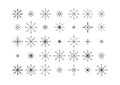 Snowflake icons set isolated on white background Royalty Free Stock Photo