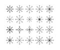 Snowflake icons set isolated on white background Royalty Free Stock Photo