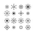 Snowflake icons set isolated on white background Royalty Free Stock Photo