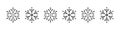 Snowflake icons set. Pixel icons. Christmas icons. Black pixel snowflakes on a white background. Vector illustration Royalty Free Stock Photo