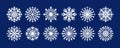 Snowflake icons set, winter vector line illustration. Outline snow flakes for winter collage, for new year, christmas Royalty Free Stock Photo