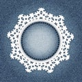 Snowflake lace on denim