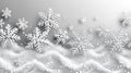 Snowflake Layers: Christmas Background with Varying Shapes, Sizes, and Transparency Gradient from Gray to White