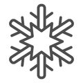 Snowflake line icon. Frost vector illustration isolated on white. Snow outline style design, designed for web and app Royalty Free Stock Photo