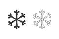 Snowflake line icon set. snow icon isolated on white background. Royalty Free Stock Photo