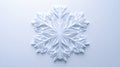 A snowflake made of paper on a white background, AI