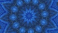 Snowflake mandala glowing kaleidoscope blue star Royalty Free Stock Photo