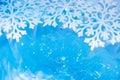 Snowflake melts in water macro background Royalty Free Stock Photo