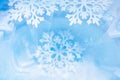 Snowflake melts in water macro background Royalty Free Stock Photo