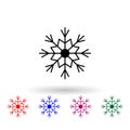 Snowflake multi color icon. Simple glyph, flat vector of winter icons for ui and ux, website or mobile application Royalty Free Stock Photo