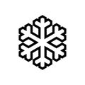 Snowflake outline pictogram, line icon isolated on a white background.