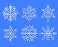Snowflake papercut silhouette. Vector collection templates.Design elements