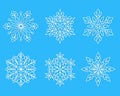 Snowflake papercut silhouette. Vector collection templates.Design elements