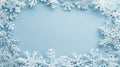 Snowflake pattern with ample text space, set against a light blue background, avoids overcrowding. Royalty Free Stock Photo