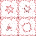 Snowflake pattern seamless red and white colors Royalty Free Stock Photo