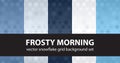 Snowflake pattern set Frosty Morning. Vector seamless background