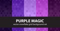 Snowflake pattern set Purple Magic. Vector seamless backgrounds