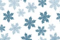 Snowflake Pattern Winter Blue, White Background, Repeatable Design Royalty Free Stock Photo