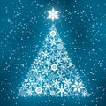 Snowflake pine tree. christmas bright vector
