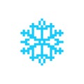 Snowflake pixel art icon. Snow 8bit