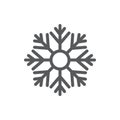 Snowflake pixel perfect icon with editable stroke - winter seasonal element of frozen water isolated on white.