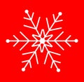 Snowflake on a red background