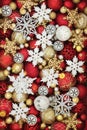 Snowflake and Christmas Bauble Decorations Royalty Free Stock Photo