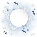 Snowflake ribbon background