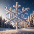 Snowflake s Intricate Beauty Unveiled, Outdoors Macro, AI Generated