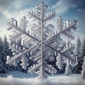 Snowflake s Intricate Beauty Unveiled, Outdoors Macro, AI Generated