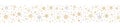 Snowflake seamless border background. Vector pattern with gold and silver snow Royalty Free Stock Photo