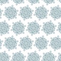 Snowflake seamless pattern, christmas background white blue endless pattern with snowflake