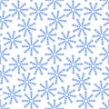 Snowflake seamless pattern Christmas winter holidays hand drawn symbol of end of the year family celebration, festive mood Royalty Free Stock Photo