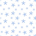 Snowflake seamless pattern Christmas winter holidays hand drawn symbol of end of the year family celebration, festive Royalty Free Stock Photo