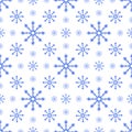 Snowflake seamless pattern Christmas winter holidays hand drawn symbol of end of the year family celebration, festive mood simple Royalty Free Stock Photo