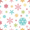 Snowflake seamless pattern Merry Christmas and Happy New Year winter holiday background decorative paper vector Royalty Free Stock Photo