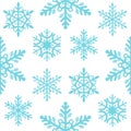 Snowflake seamless pattern Merry Christmas and Happy New Year winter holiday background decorative paper vector Royalty Free Stock Photo