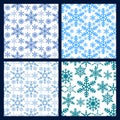 Snowflake seamless pattern Merry Christmas and Happy New Year winter holiday background decorative paper vector Royalty Free Stock Photo