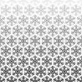 Snowflake seamless pattern. Repeating fades degrade snowflakes background. Repeated fadew geometric texture. Gradation faded Royalty Free Stock Photo