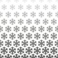 Snowflake seamless pattern. Repeating fades degrade snowflakes background. Repeated fadew geometric texture. Gradation faded