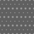 Snowflake seamless pattern. Snow on gray background. Abstract wallpaper, wrapping decoration. Merry Christmas holiday, Happy New