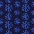 Snowflake seamless pattern. Snowflake watercolor repeated background in