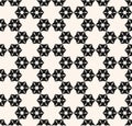 Snowflake seamless pattern. Vector abstract black and white geometric texture Royalty Free Stock Photo