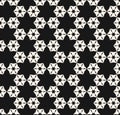 Snowflake seamless pattern. Vector abstract black and white geometric texture Royalty Free Stock Photo