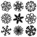 Snowflake set Royalty Free Stock Photo