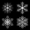 Snowflake set vector silhouette symbol icon design. Royalty Free Stock Photo