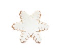 Snowflake shaped Christmas cookie isolated on white