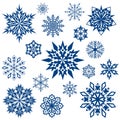 Snowflake shapes collection Royalty Free Stock Photo